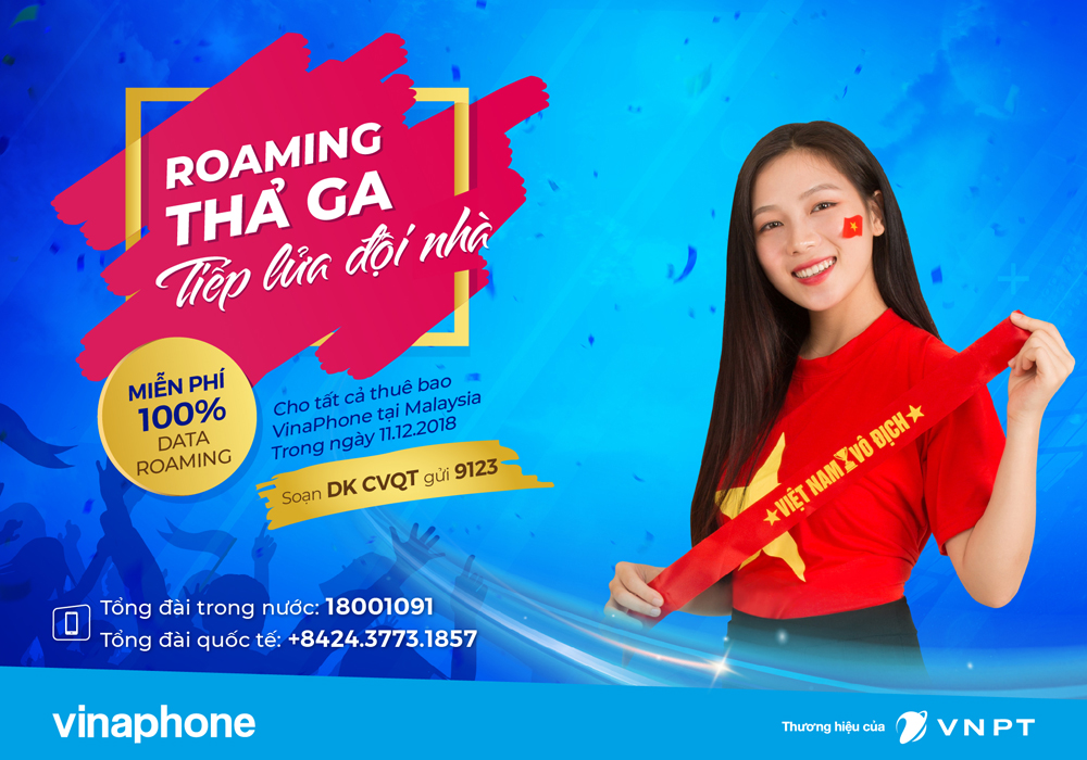 VinaPhone miễn phí data roaming tại Malaysia