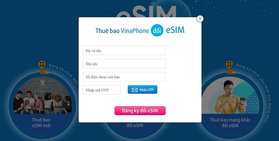 Đăng ký eSIM VinaPhone trực tuyến ở đâu?