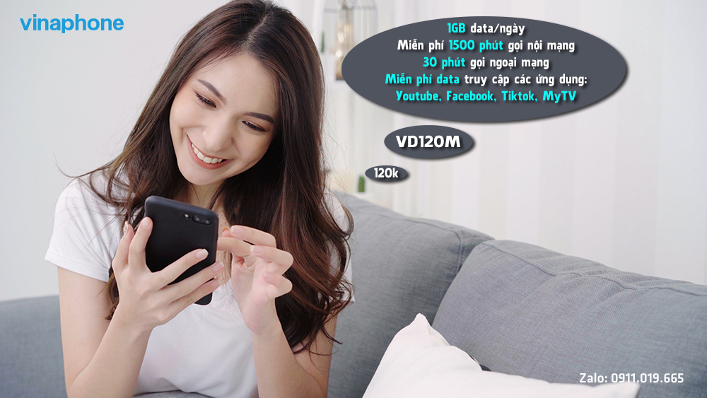 Hướng dẫn đặt mua sim chọn số kèm gói VD120M Vinaphone