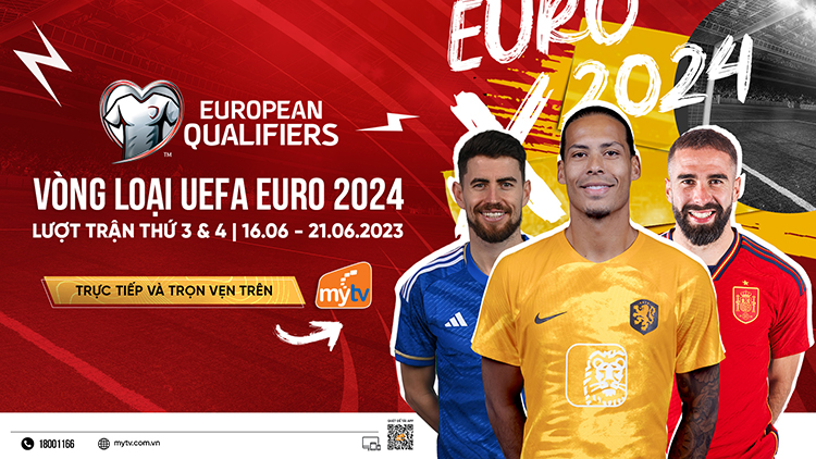 Vong loai Euro 2024 truyen hinh truc tiep tren truyen hinh MyTV