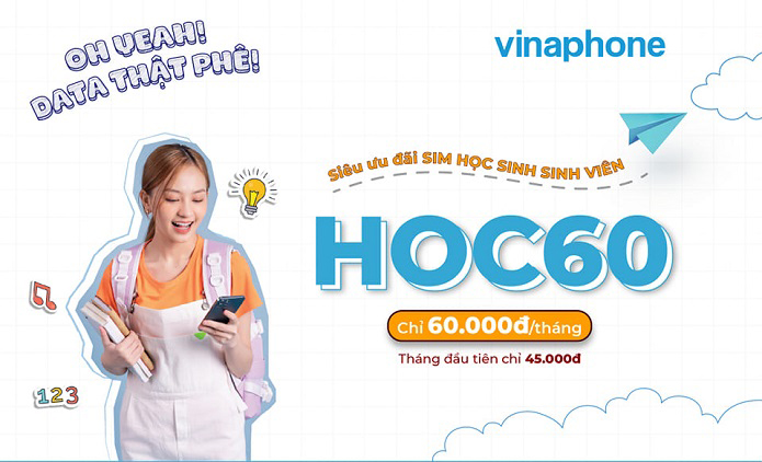 Gói HOC60 Vinaphone có 2GB/ngày