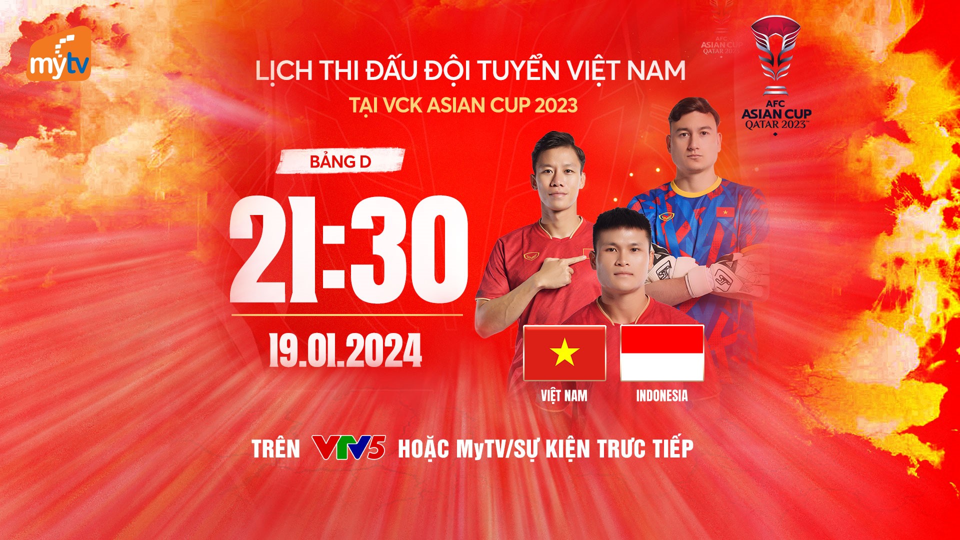 Trực tiếp Asian Cup 2023 trên MyTV
