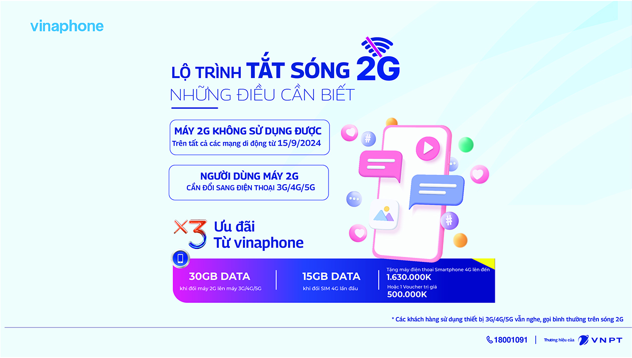 VinaPhone chuẩn bị tắt sóng 2G và phương án hỗ trợ để đảm bảo không ai bị bỏ lại