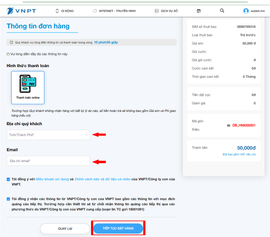 Hướng dẫn cách đặt mua và kích hoạt eSIM VinaPhone 100% Online