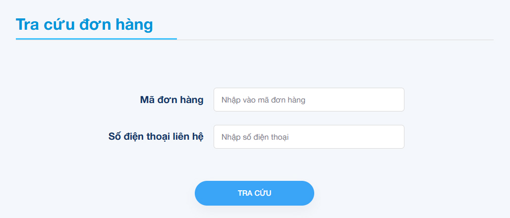 Hướng dẫn sử dụng tính năng tra cứu đơn hàng