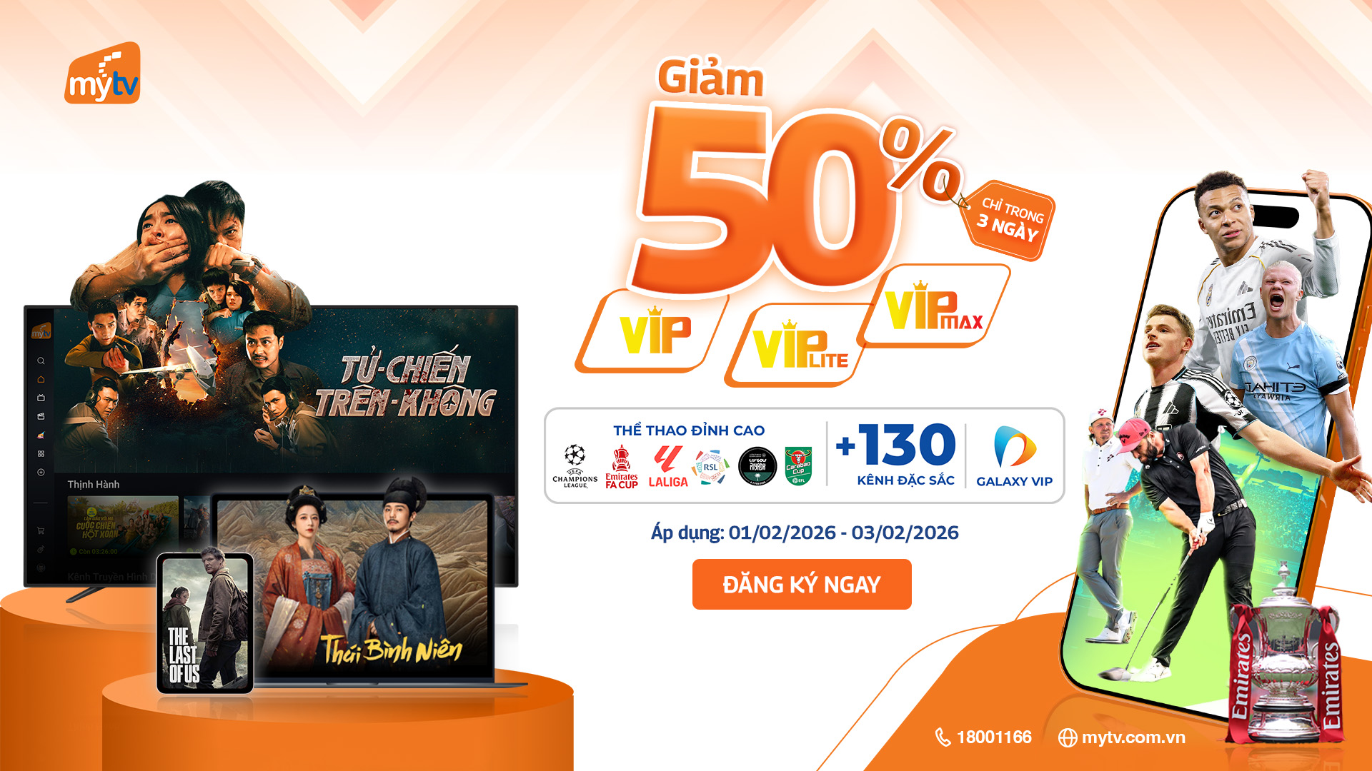 Ngày đôi – Sale đậm sâu: MyTV giảm 50% loạt gói cao cấp