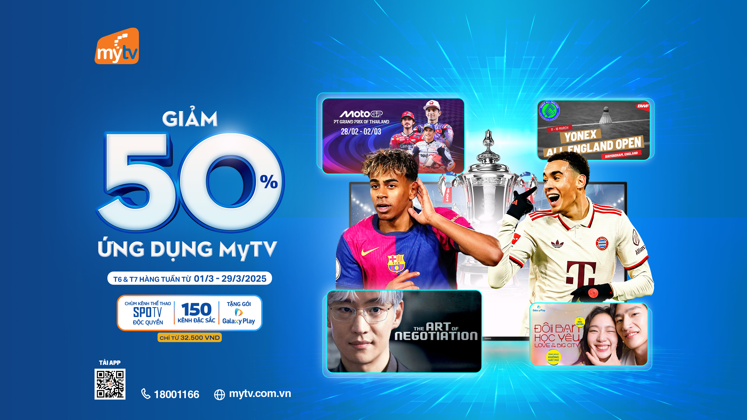 MyTV giảm giá 50% gói cước dành cho đa nhà mạng