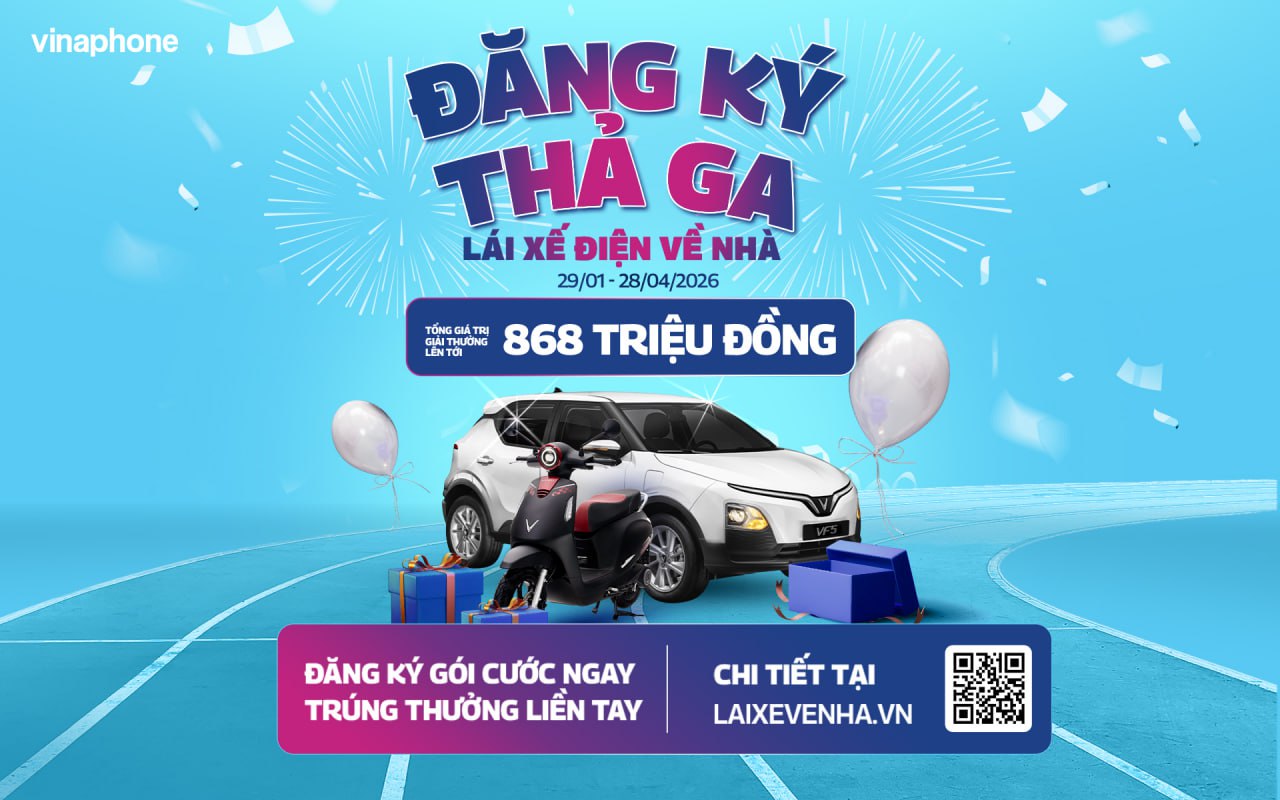 Đăng ký thả ga – Lái xe điện về nhà cùng VinaPhone