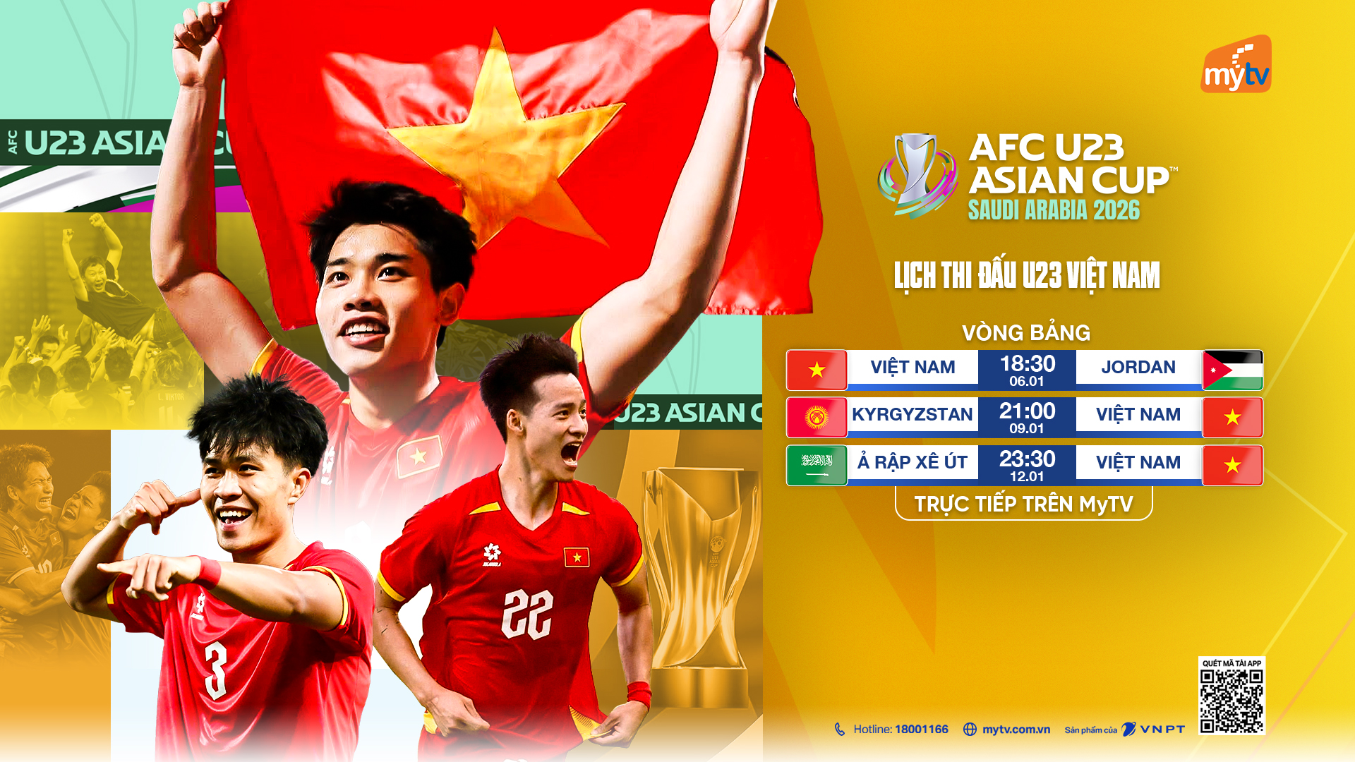 Xem AFC Cup 2026 trên MyTV: Cùng U23 Việt Nam chinh phục đấu trường châu Á