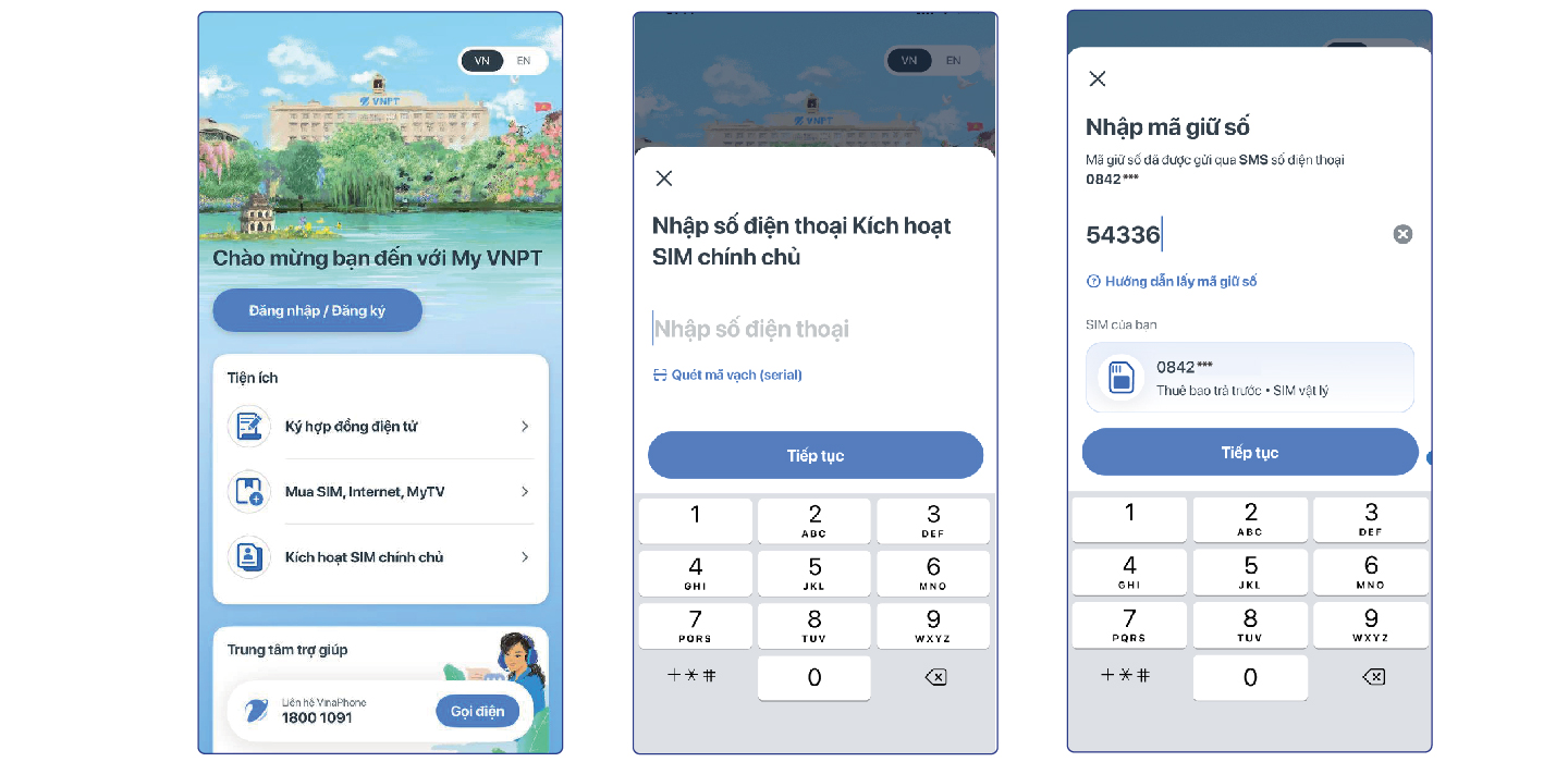 kích hoạt SIM chính chủ
