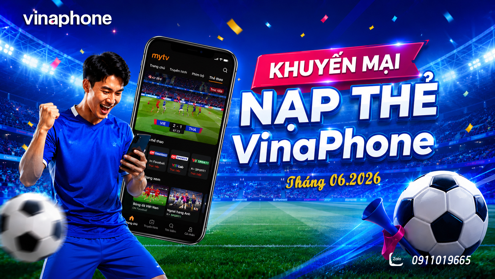 Khuyến mại nạp thẻ VinaPhone tháng 6.2026 