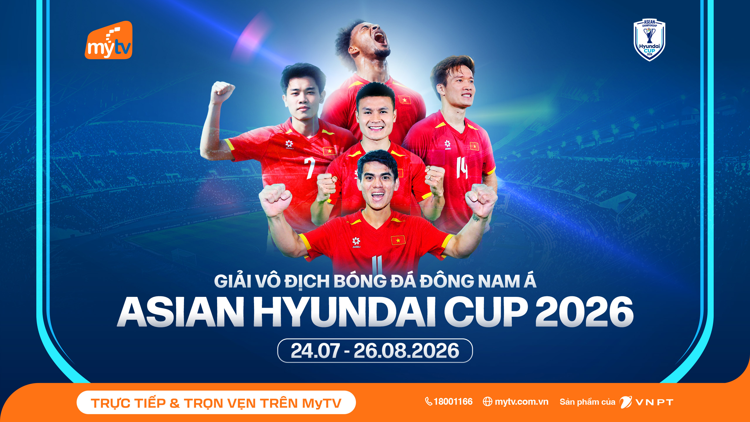Xem trực tiếp ASEAN Hyundai Cup 2026 trên MyTV
