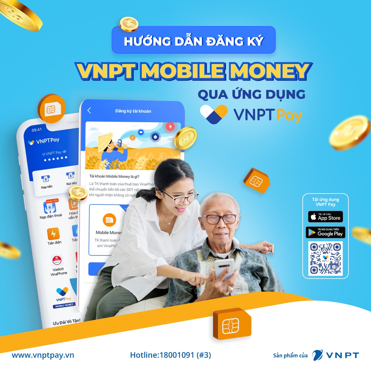 Hướng dẫn đăng ký VNPT Mobile Money qua ứng dụng VNPT Pay